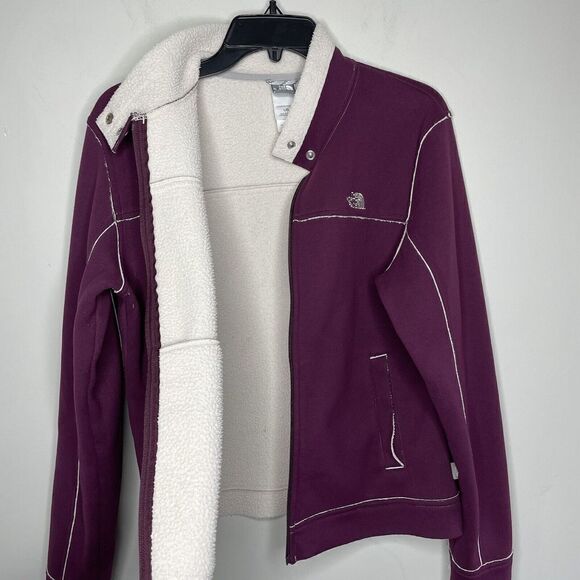 NORTH FACE Jacket Womens Large Purple Faux Suede Kanten Sherpa Lining A5 Series - Picture 3 of 10